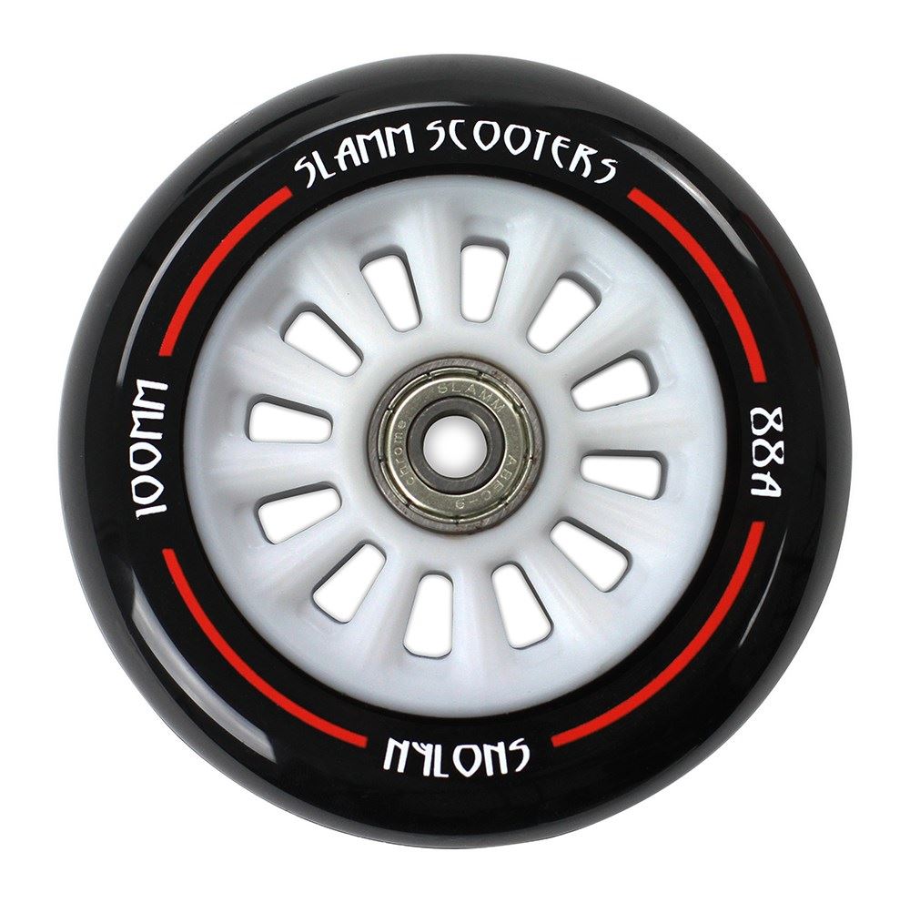 Slamm Scooter 100mm Nylon Core Scooter Wheels White Black