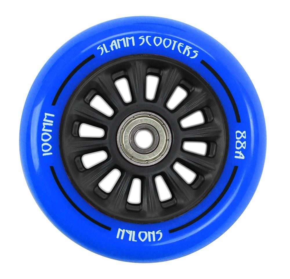 Slamm Scooter 100mm Nylon Core Scooter Wheels Blue Uk