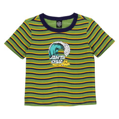 Santa Cruz Womens Custom Tee Onshore Front - Apple Wave Stripe