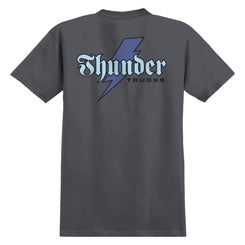 Thunder T-Shirt Bolt Script - Charcoal / Blue / Black Prints