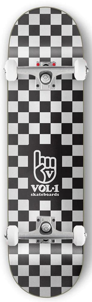 Vol.1 Checker Black/White x Venom Custom Complete Skateboard - 7.75"