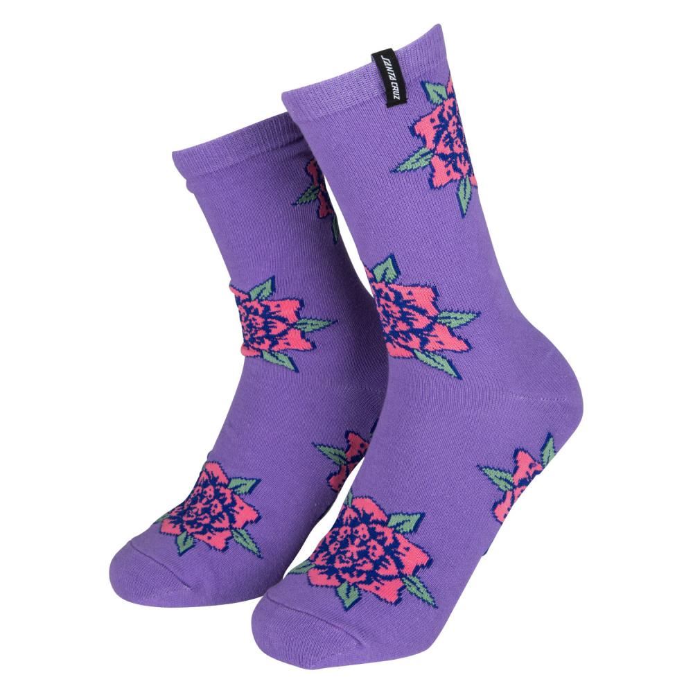 Santa Cruz Womens Socks Flower Set (2 Pack) Purple / Washed black - 4-7