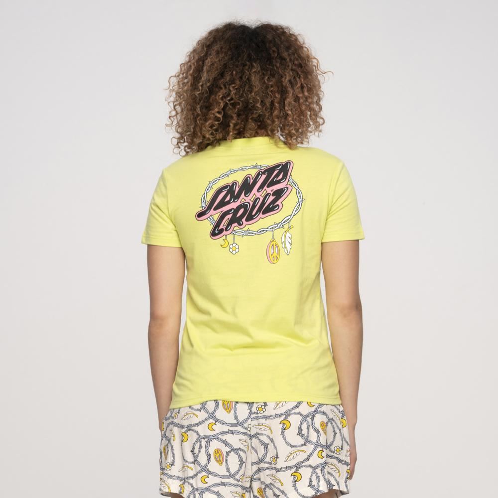 Santa Cruz Womens T-Shirt Barbed Oval Dot T-Shirt - Celery