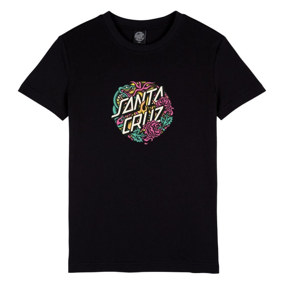 Santa Cruz Womens T-Shirt Dressen Snake Front - Black