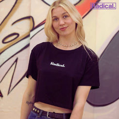 Radical. R Logo Cropped T-shirt - Black