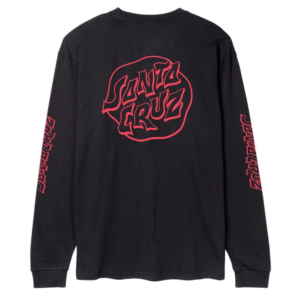 Santa Cruz L/S T-Shirt Fever Dream Mono Dot - Black