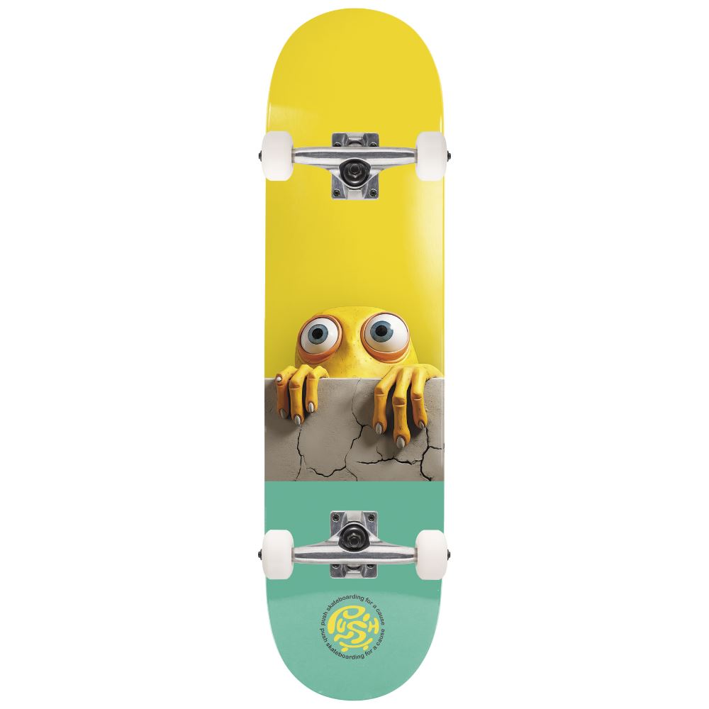 Push Peek Over FP Green/Yellow Complete Skateboard - 7.25"