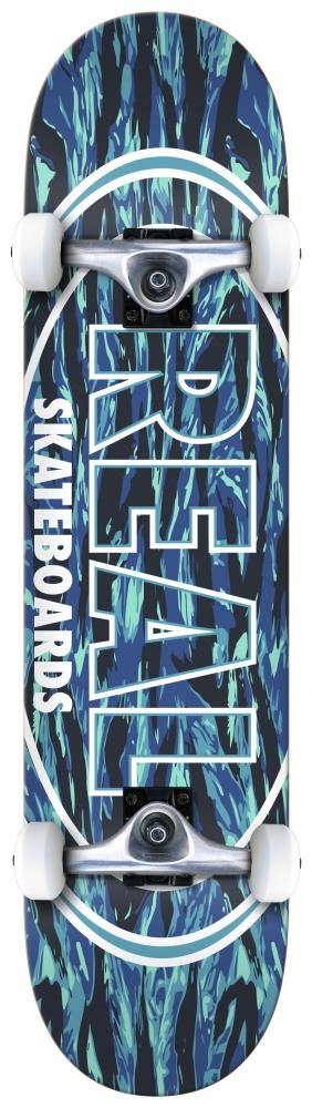 Real Stealth Oval Blue Complete Skateboard - 7.75"