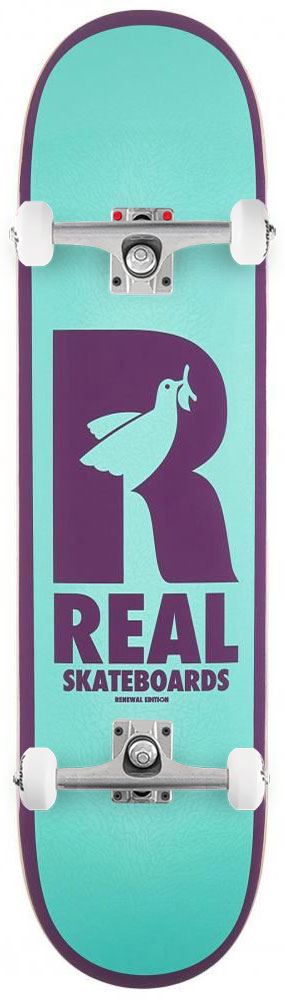 Real Renewal Doves Teal Custom Complete Skateboard - 8.06" - Skatewarehouse.co.uk