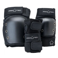 Pro-Tec Pads Street Adult 3-PK Pad Set Open - Black