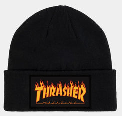 Thrasher Beanie Flame Logo Black - OS