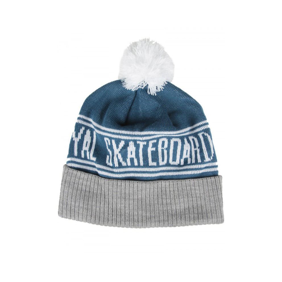 Royal Worker Pom Beanie Grey/Navy