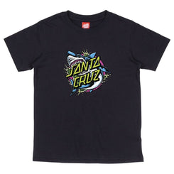 Santa Cruz Youth T-Shirt Youth Shark Dot Front - Black