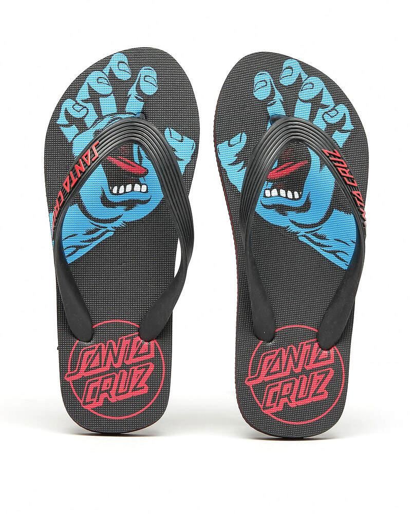 Santa Cruz Youth Sandals Youth Screaming Hand Thong - Black