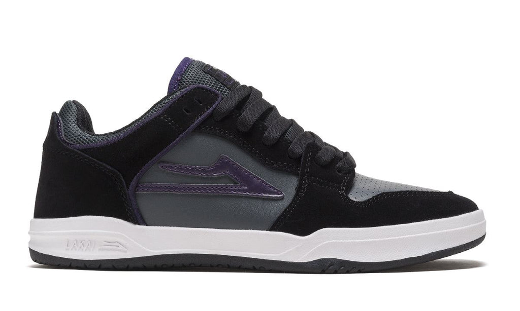 Lakai Telford Low Skate Shoes - Black/Grey/Purple