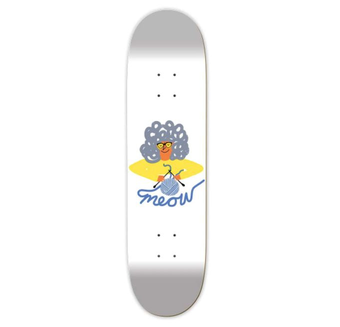 Meow Skateboard Decks Grandma Skateboard Deck 8.25"