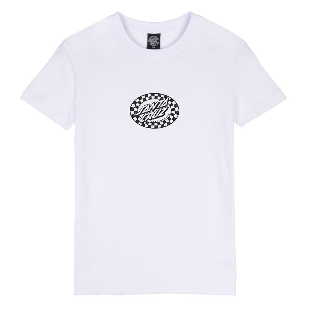 Santa Cruz Womens T-Shirt Check Oval Mono Front T-Shirt - White