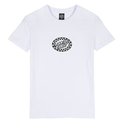 Santa Cruz Womens T-Shirt Check Oval Mono Front T-Shirt - White