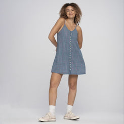 Santa Cruz Womens Dress Sundance Skater Dress - Blue Check