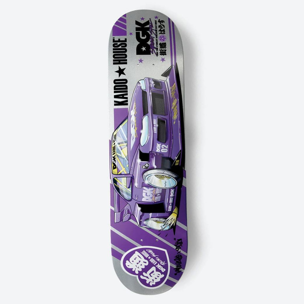 DGK X Kaido House 'Roulette Racer' Silver Glitter Skateboard Deck - 8.25"