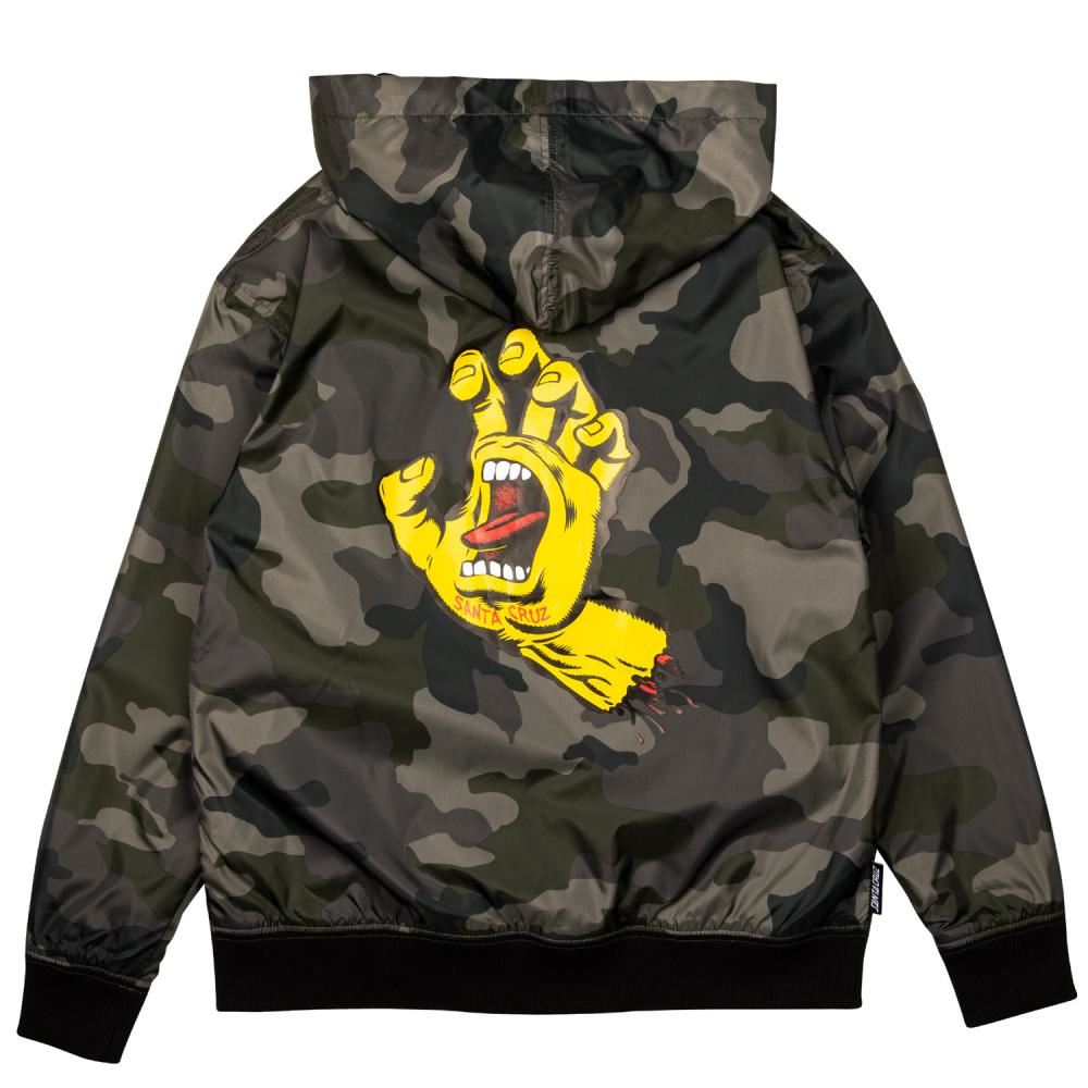 Santa Cruz Youth Jacket Youth Screaming Hand Jacket - Camo - Skatewarehouse.co.uk