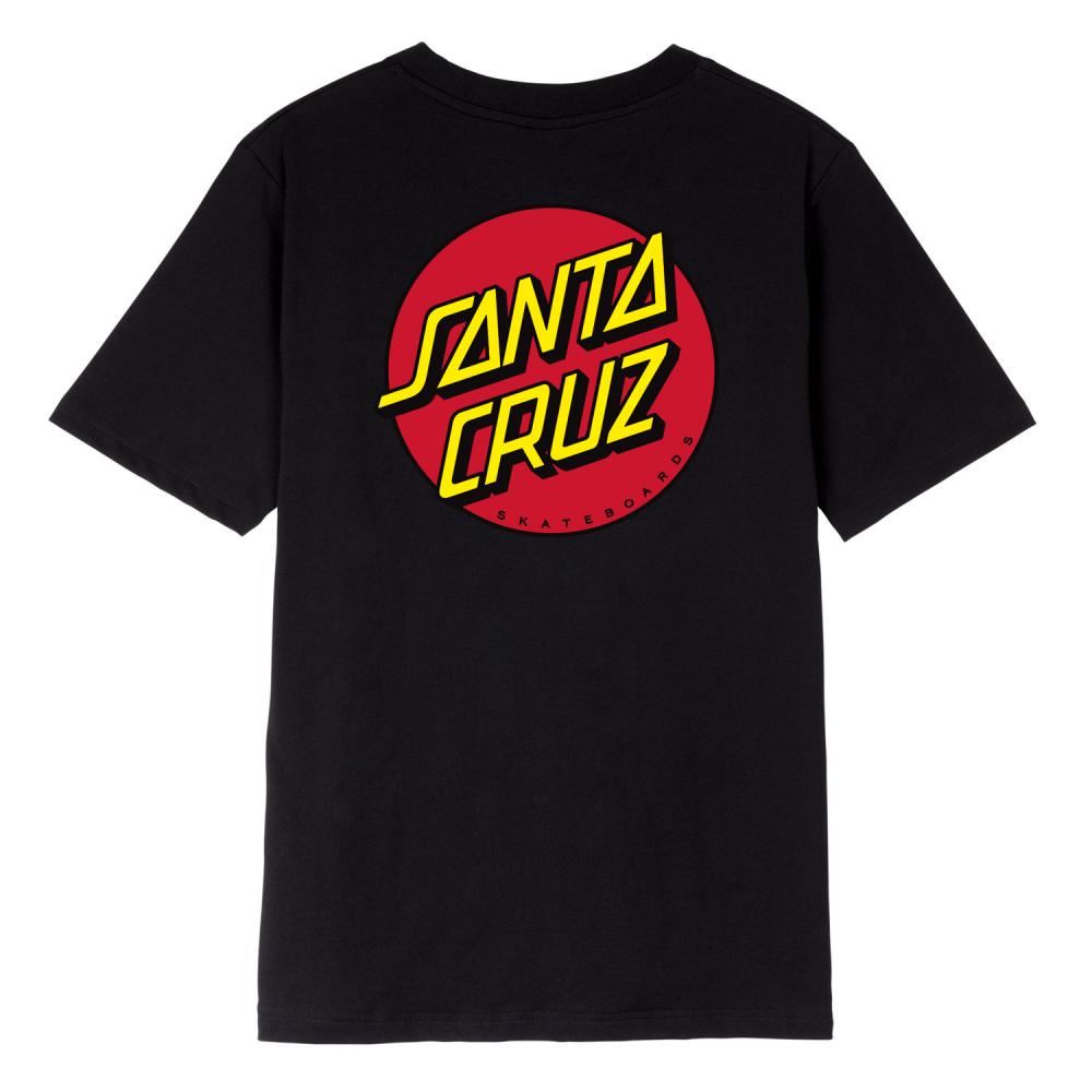 Santa Cruz Womens T-Shirt Classic Dot Chest - Black - Skatewarehouse.co.uk