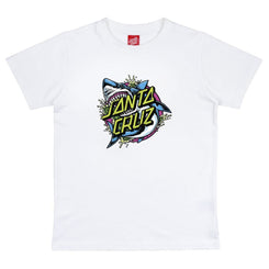 Santa Cruz Youth T-Shirt Youth Shark Dot Front - White