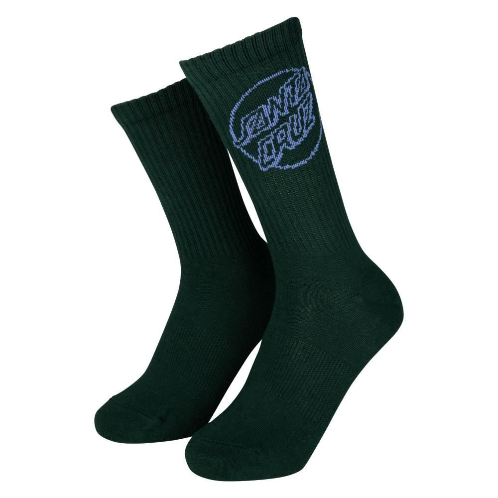 Santa Cruz Womens Socks Opus Dot (2 Pack) Off White / Emerald - 4-7