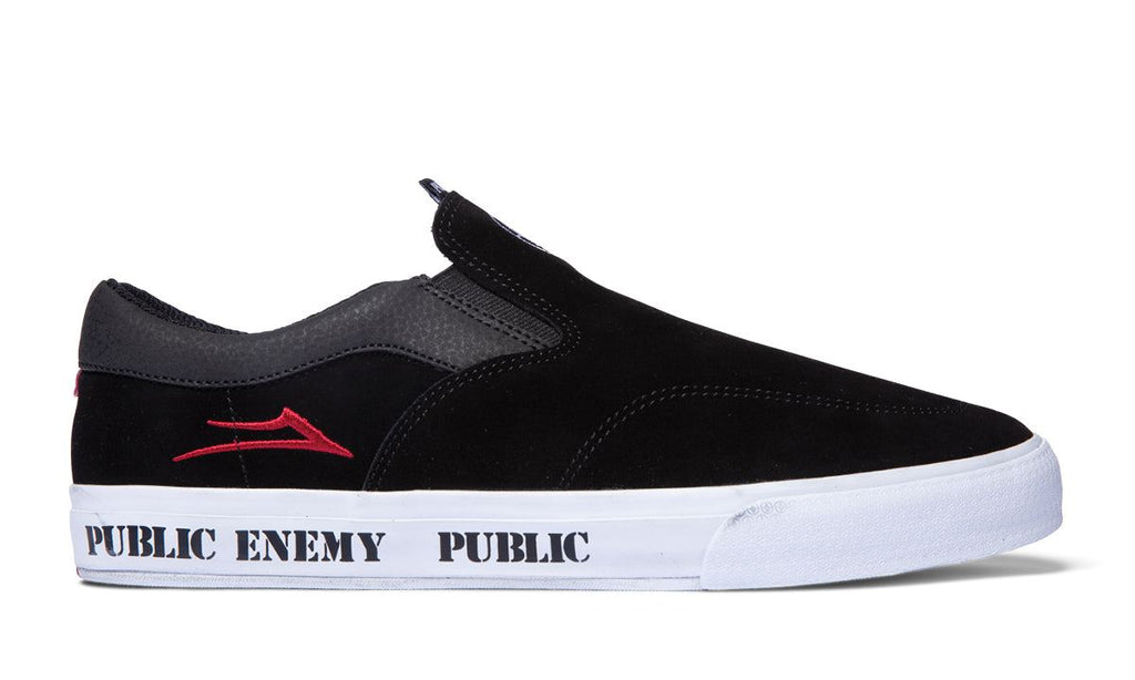 Lakai x Public Enemy Owen VLK Skate Shoes - Black/Red