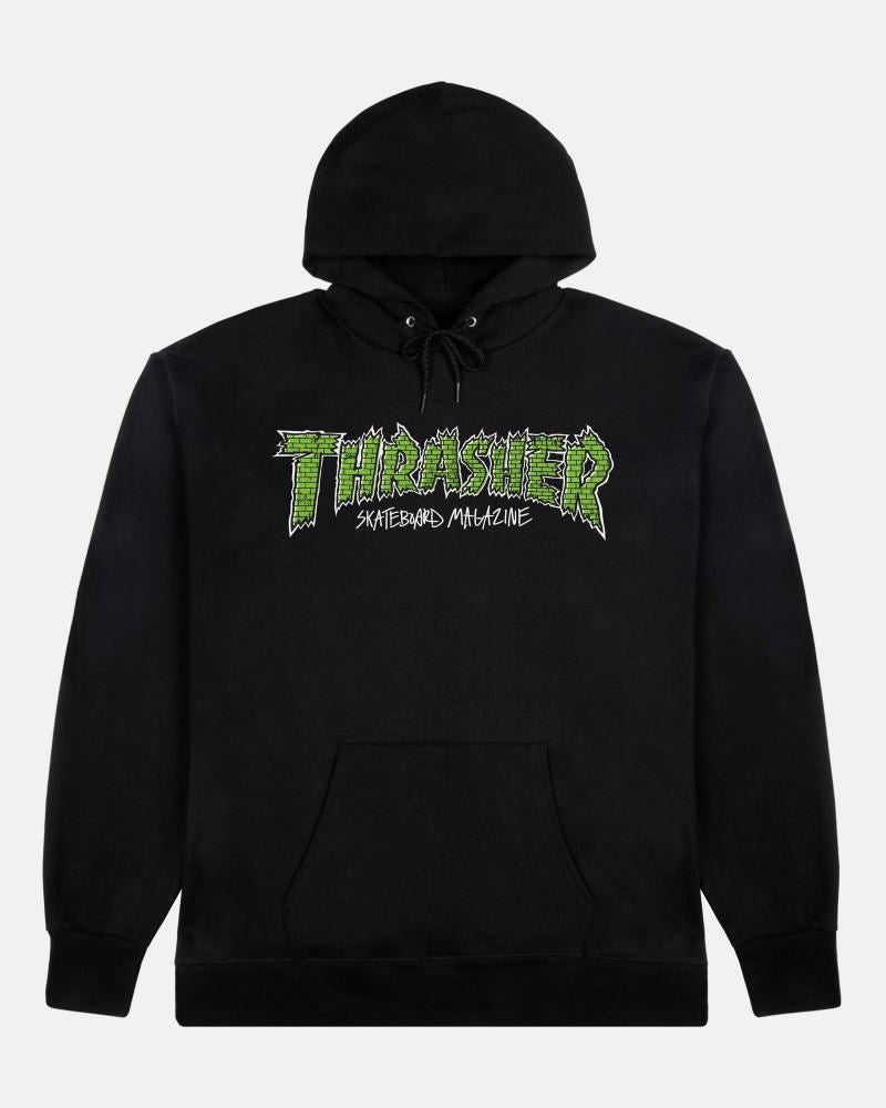 Thrasher Hoody Brick - Black - Skatewarehouse.co.uk