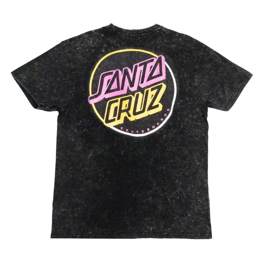 Santa Cruz T-Shirt Opus In Colour T-Shirt - Black Acid Wash - Skatewarehouse.co.uk