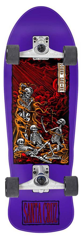 Santa Cruz Reissue O'Brien Purgatory x Mindless Custom Surf Skate Skateboard - 9.85" x 30.0"