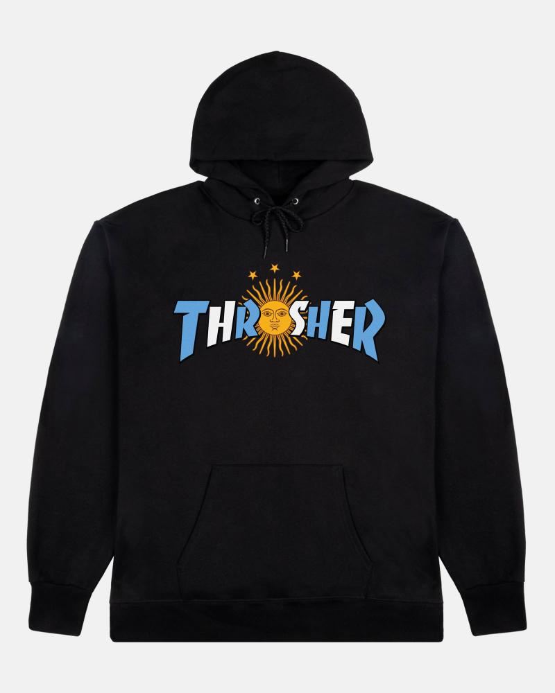 Thrasher Hoody Argentina Estrella - Black - Skatewarehouse.co.uk