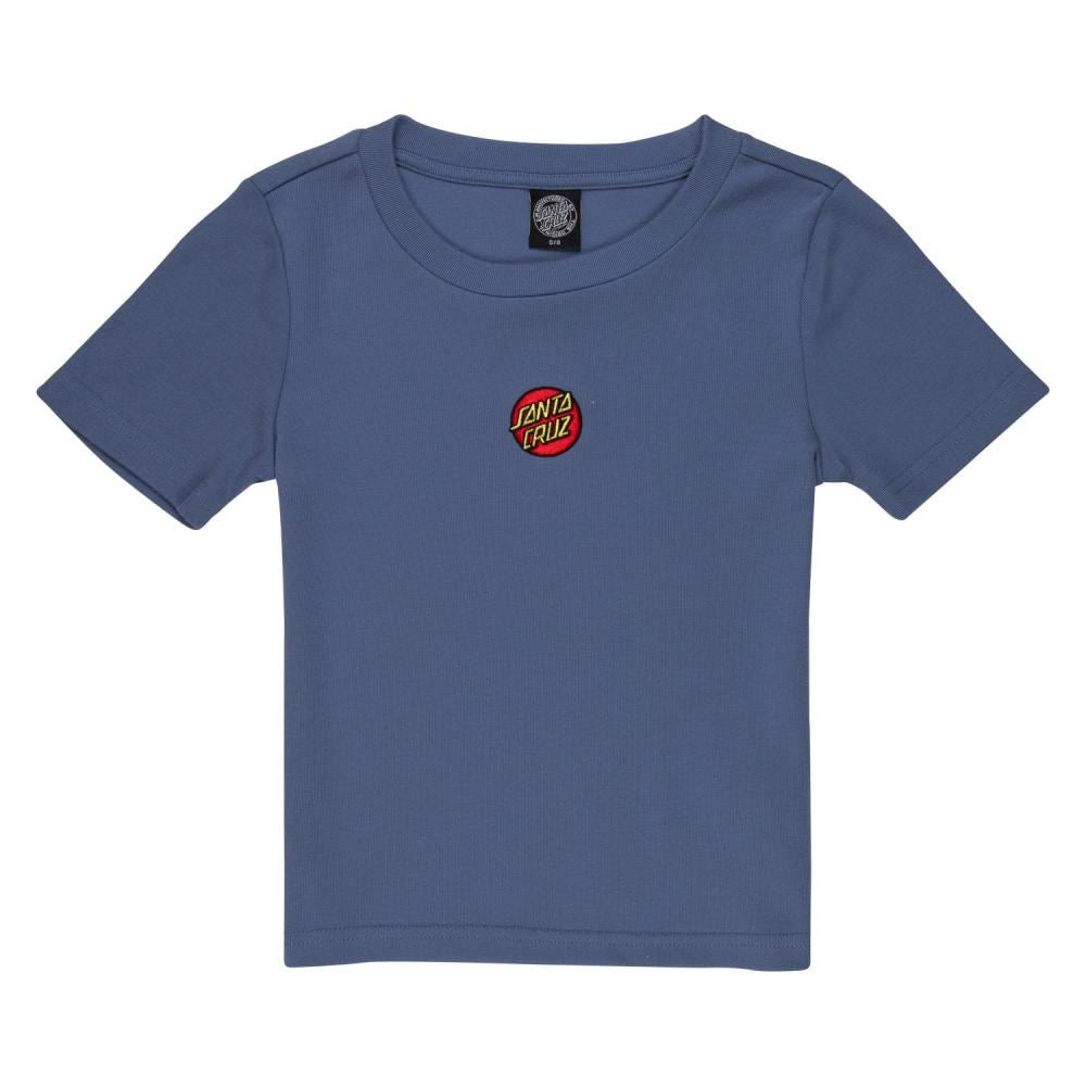 Santa Cruz Womens T-Shirt Classic Dot Emb T-Shirt - Blue - Skatewarehouse.co.uk