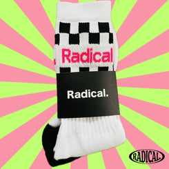 Radical. Rad Check Socks - Black/Pink/White - UK 4-8