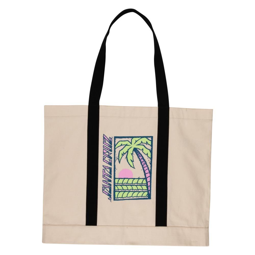 Santa Cruz Womens Bag Palm Strip Tote Natural - O/S - Skatewarehouse.co.uk