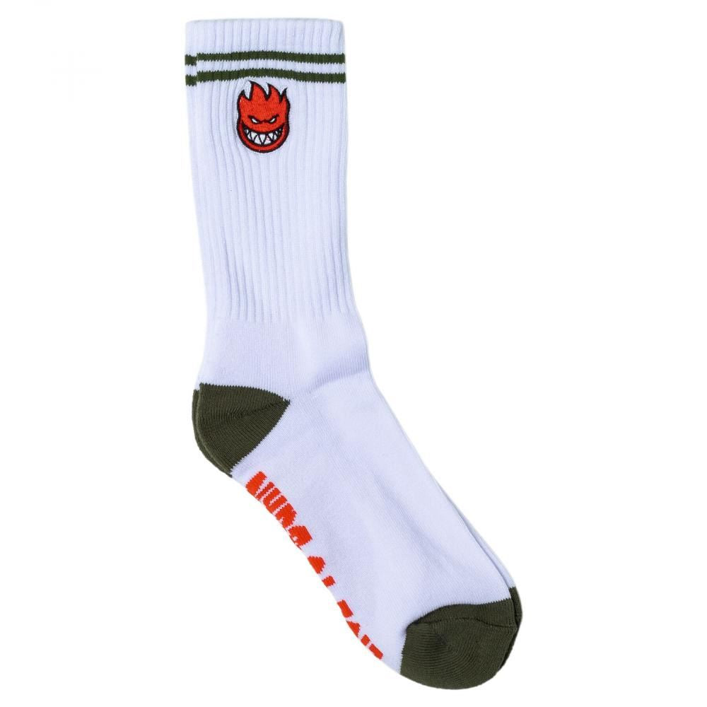 Spitfire Socks Bighead Fill Emb White / Olive / Red - O/S