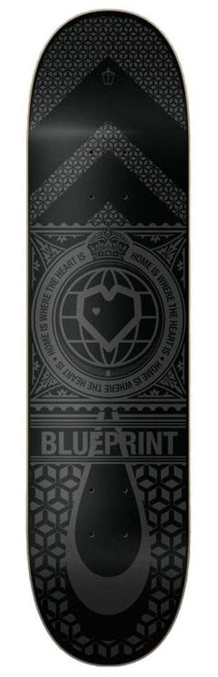 Blueprint Home Heart Deck Black/Black Skateboard Deck - 8.25"