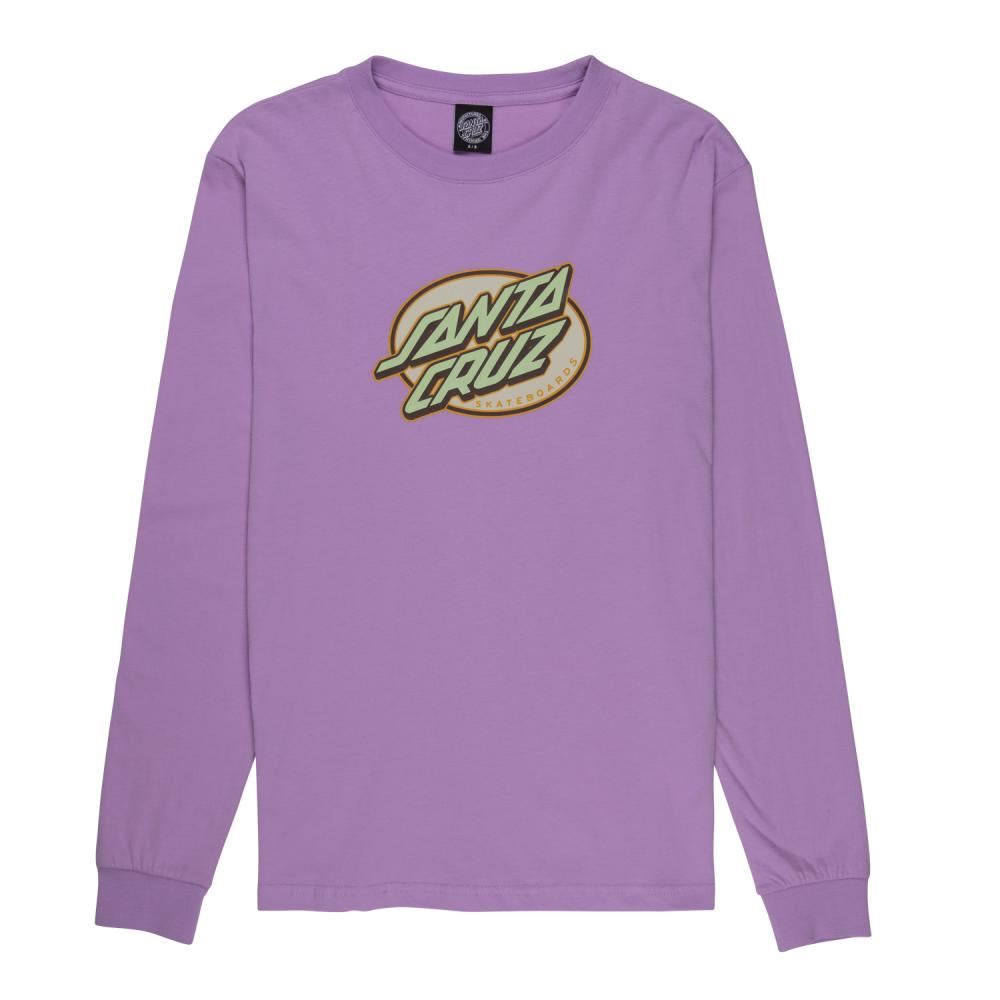 Santa Cruz Womens L/S T-Shirt Lined Oval Dot L/S T-Shirt - Lilac