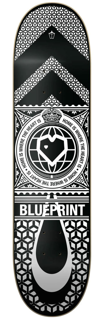 Blueprint Home Heart Deck White/Black Skateboard Deck - 8.0"