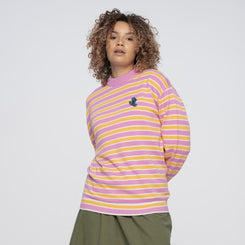 Santa Cruz Womens Crew Mini Hand Knit Crew - Pink / Orange Stripe