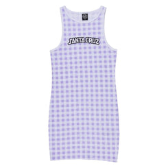 Santa Cruz Womens Dress Arch Strip Dress - Lilac Gingham