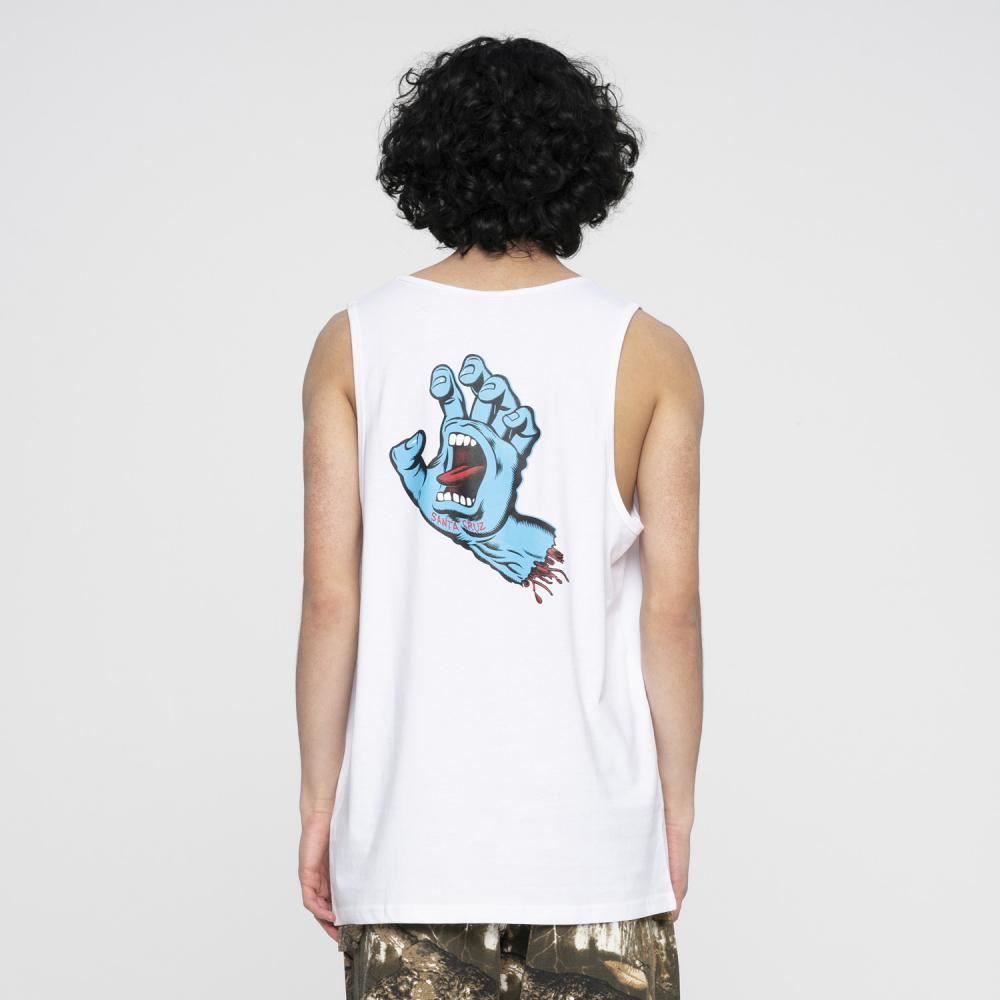 Santa Cruz Vest Screaming Hand Vest White - L - OUTLET - Skatewarehouse.co.uk