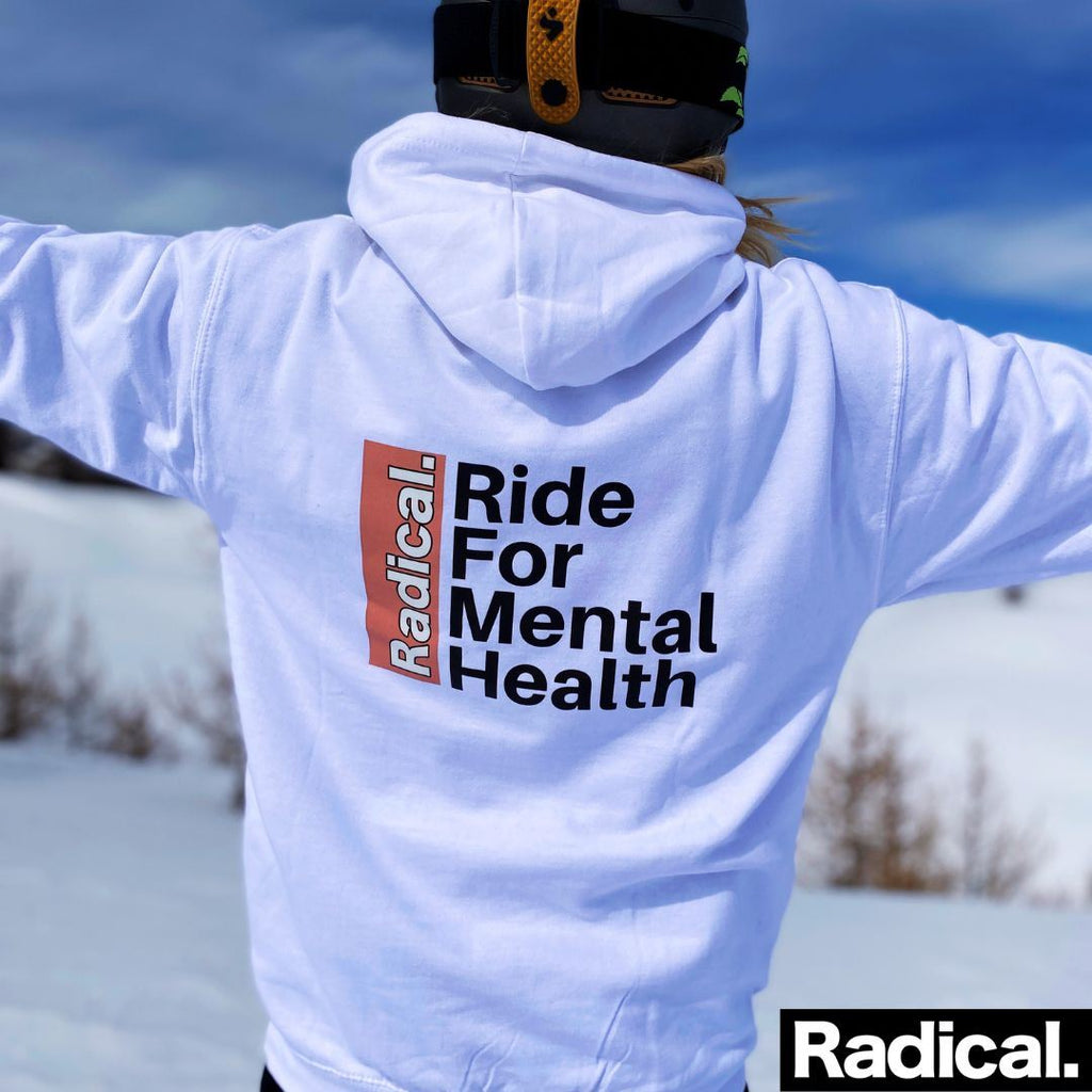 Radical. RIDE FOR MENTAL HEALTH hoodie, unisex - White