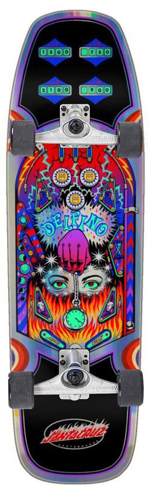 Santa Cruz Delfino Pinball Shaped x Carver Custom Surf Skate Skateboard CX - 9.14"