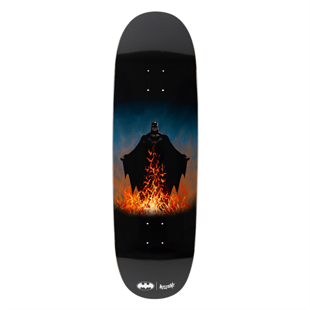 Welcome Bat Flames - Black on Boline Skateboard Deck - 9.5"