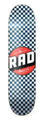 Rad Checker Skateboard Deck Black/White 8"