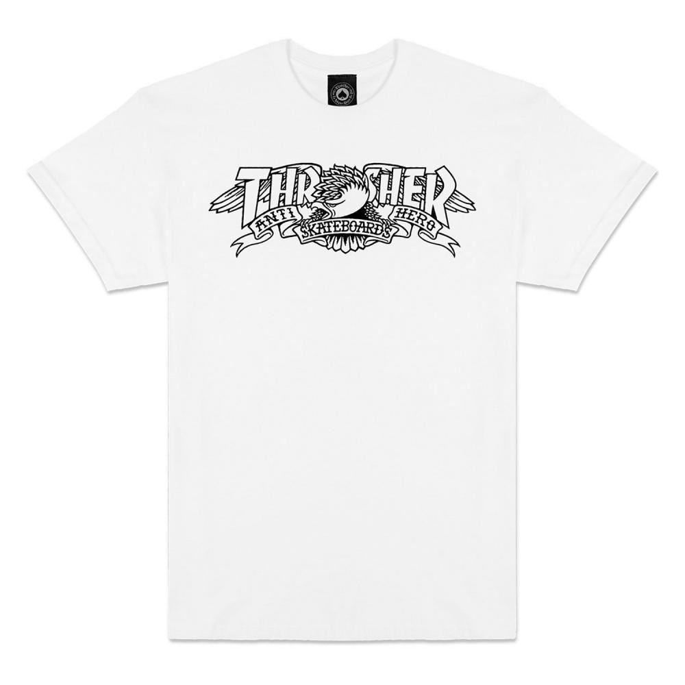 Thrasher X Antihero T-Shirt Mag Banner - White