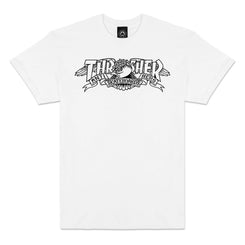 Thrasher X Antihero T-Shirt Mag Banner - White