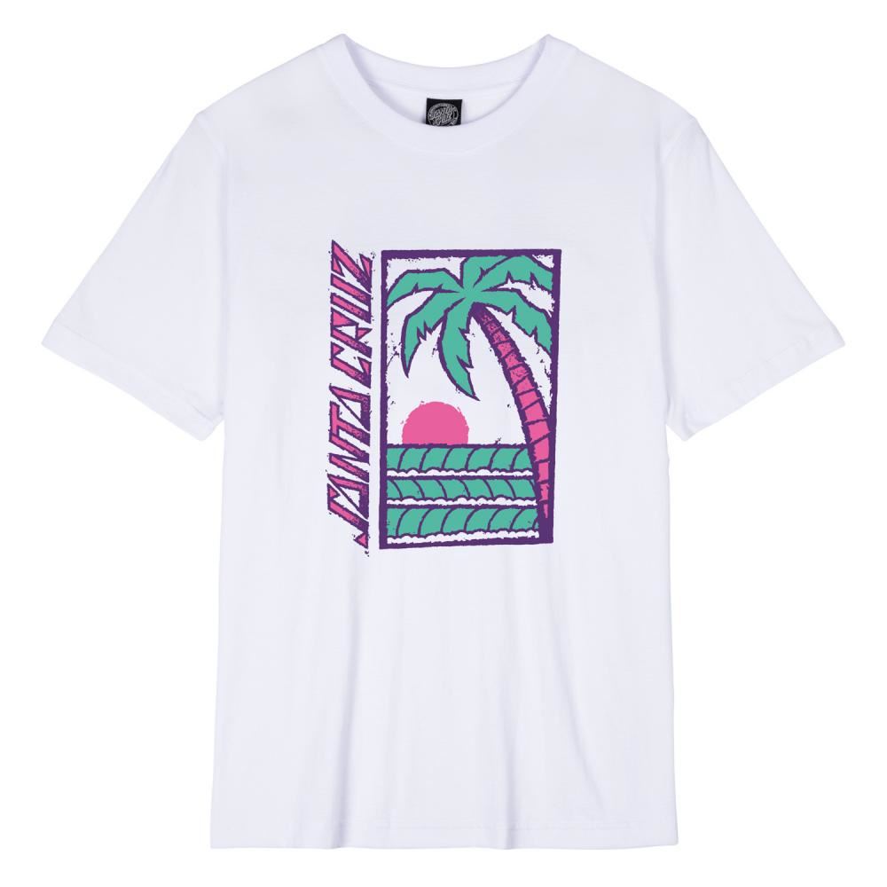 Santa Cruz Womens T-Shirt Palm Strip - White